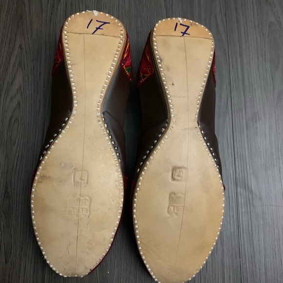 Artisan hand embroidered leather flats shoes 8.5 - Picture 5 of 7